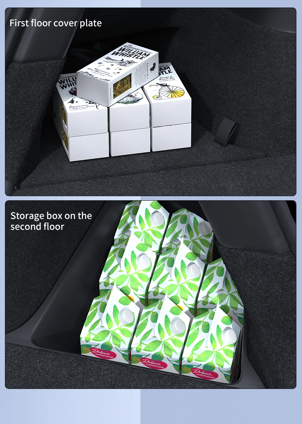 YZ Für Tesla Model Y Juniper 21-2026 Kofferraum-Seitenablagebox Hohlraumabdeckung Organizer Beflockungsmatte Trennwand Aufbewahrung und Ordnung – Detail 17