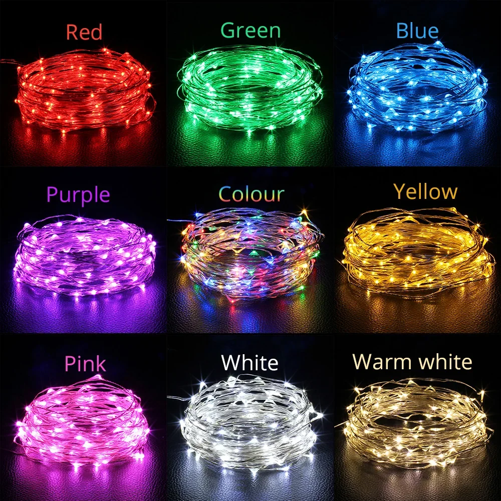 Led Lights Chain Copper Wire  Battery Powered 2M Led String Light Fairy Light For Christmas Lights Wedding Party