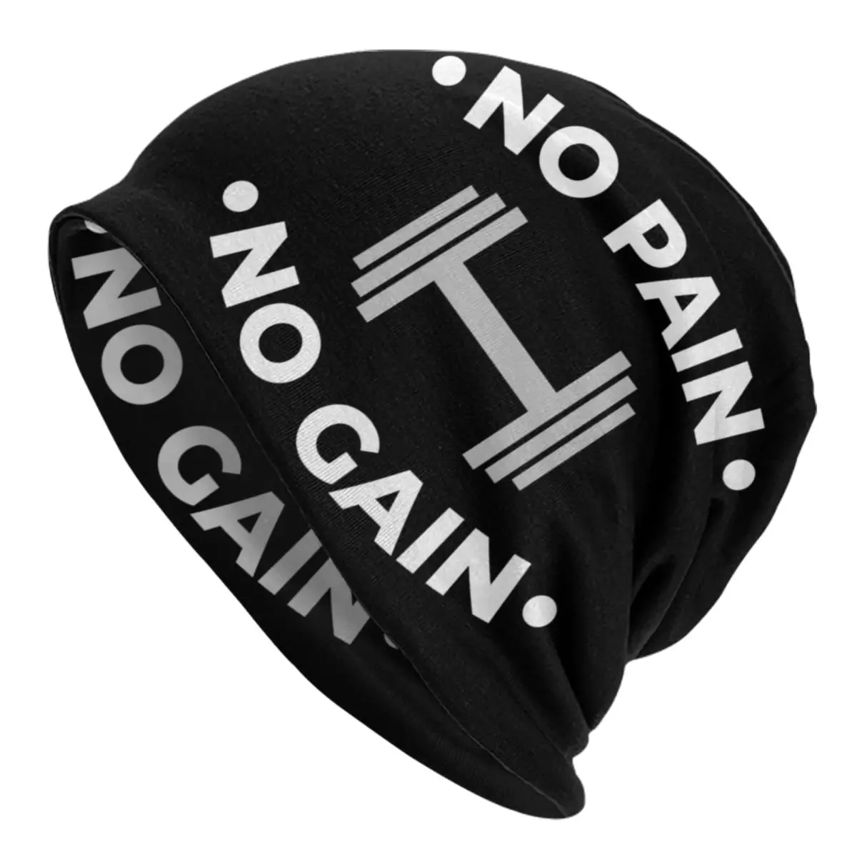 No Pain No Gain Fitness Skullies Beanies Caps Cool Winter Warm Men Women Knitted Hats Adult Gym Quote Exercise Bonnet Hats