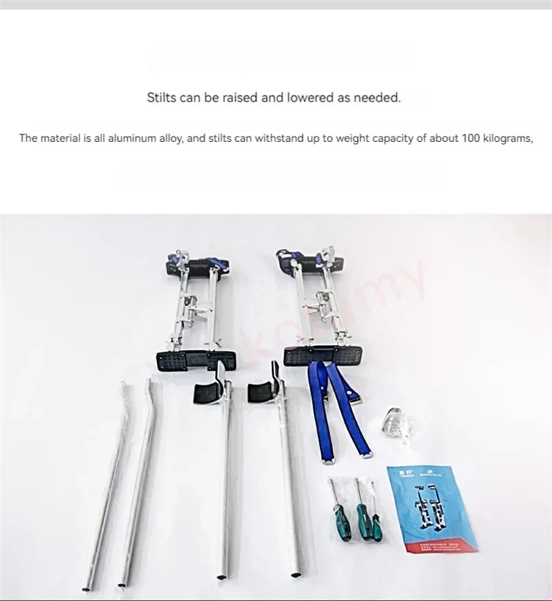 Imagem -04 - Drywall Stilts Alumínio Gesso Escada Ajustável Gesso Stilts Paint Painter Tool Household Mobile Tool 2440 Profissional