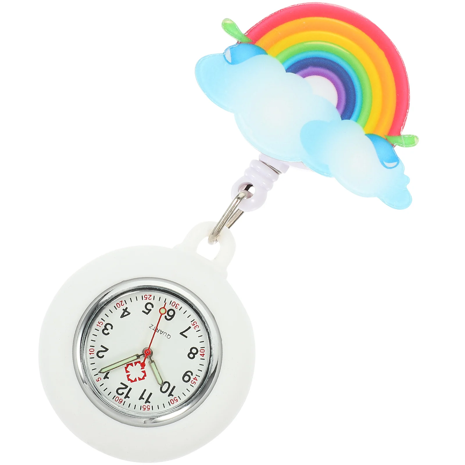 

Waterproof Rainbow Badge Watch Badge Watch Retractable Silicone Pocket Design Portable Gift for Women