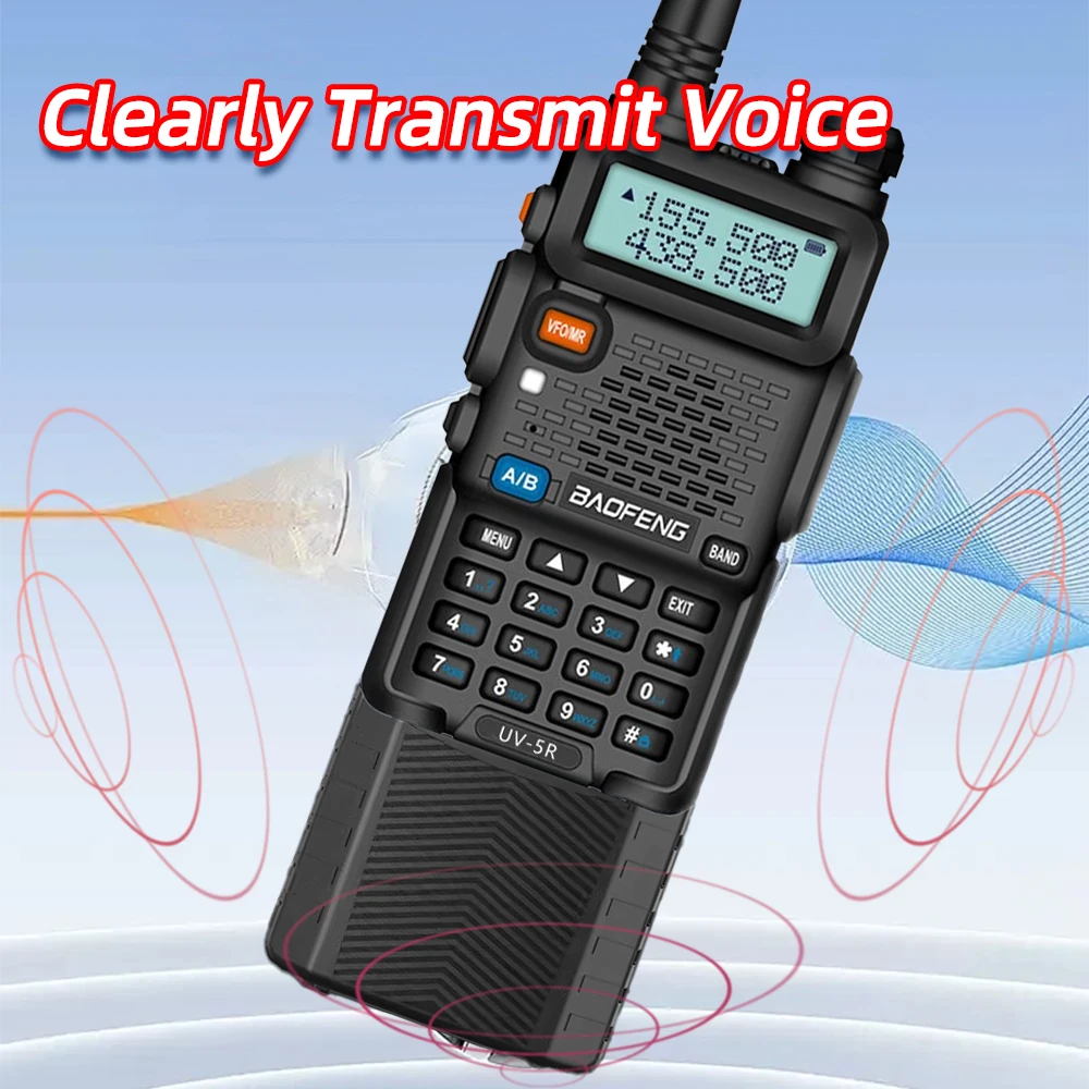 1/2 pezzi Baofeng UV-5R Walkie Talkie 8W 3800mAh Tri Power Type-C VHF UHF Dual Band a lungo raggio Radio FM Ricetrasmettitore portatile Outdoo