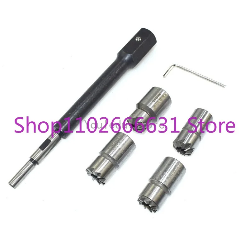 1Set Injector Remover 5Pcs Diesel Injector Seat&Cleaner Carbon Remover Seat Tools Cutter Milling Cutter Set Universal Car Too
