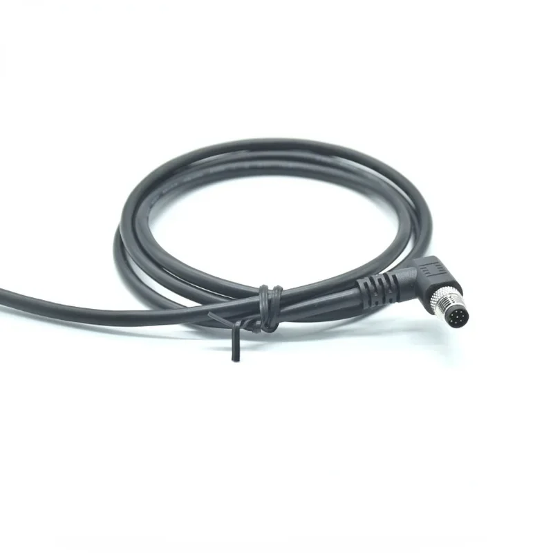 Cable blindado M8-8P codo macho, Cable de 90 grados, conector impermeable de 1 metro, adaptador de enchufe de aviación de señal M8