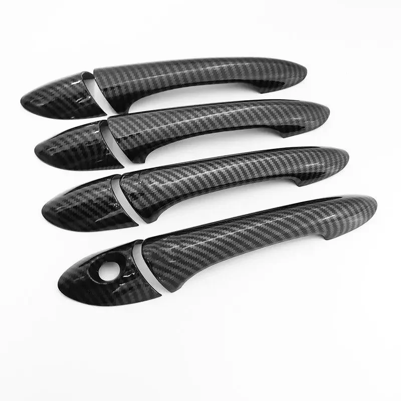 Funduoo For Hyundai Sonata / I45  2011-2015 Carbon Fiber Chrome Car Door Handle Cover Trim Sticker Styling Accessories