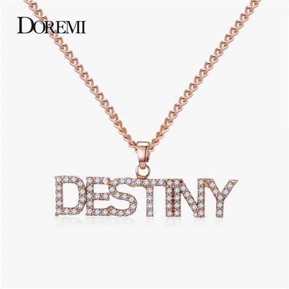 

Персонализированная настройка циркона Lateefah 3A — женское и мужское ожерелье с каменной цепочкой и цирконием.