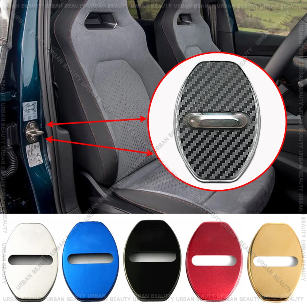 Capa de proteção para fechadura de porta de carro, acessórios de proteção em aço inoxidável para assento cupra ateca born formentor leon ibiza tcr e-racer tindaya