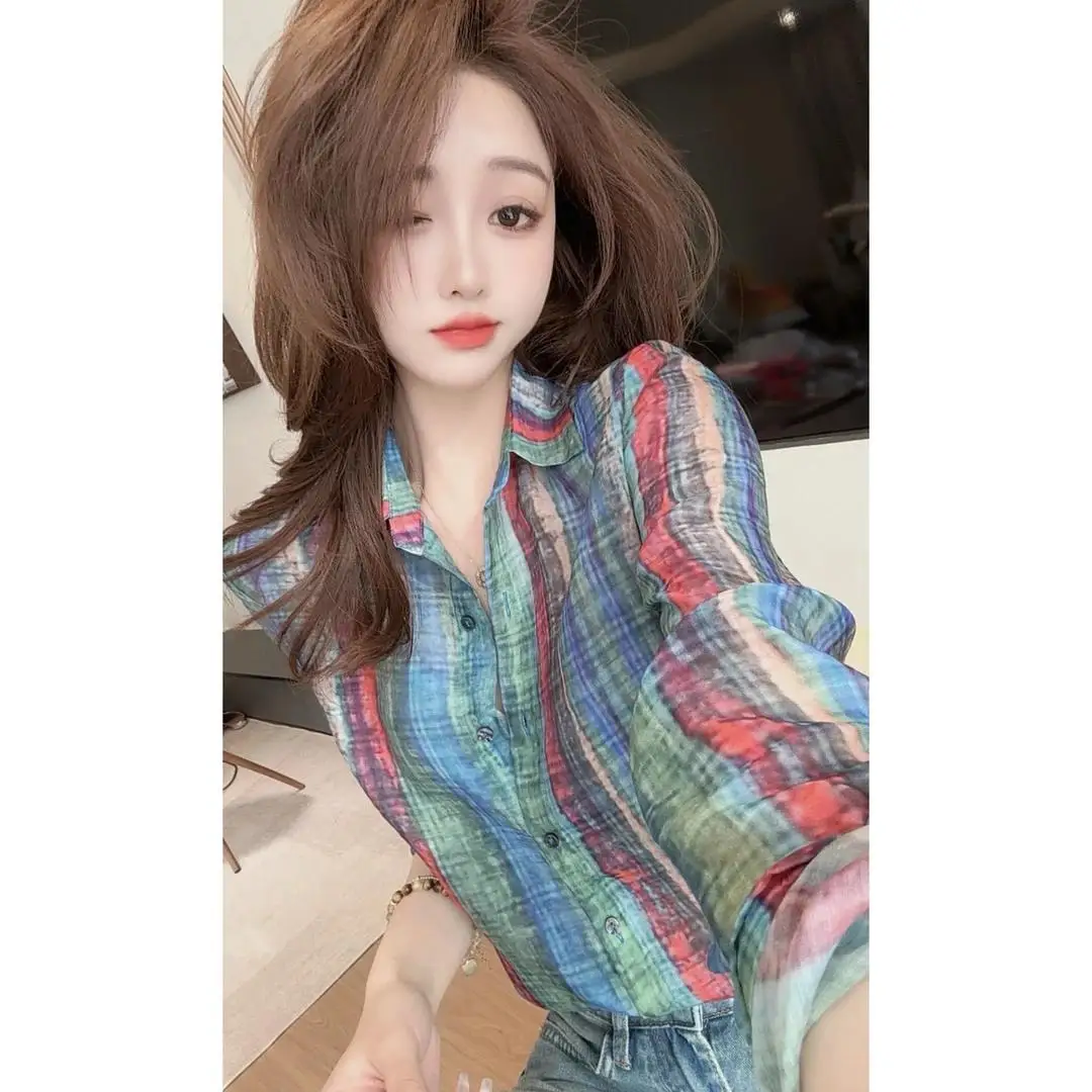 Camisa xadrez de manga comprida da moda retrô