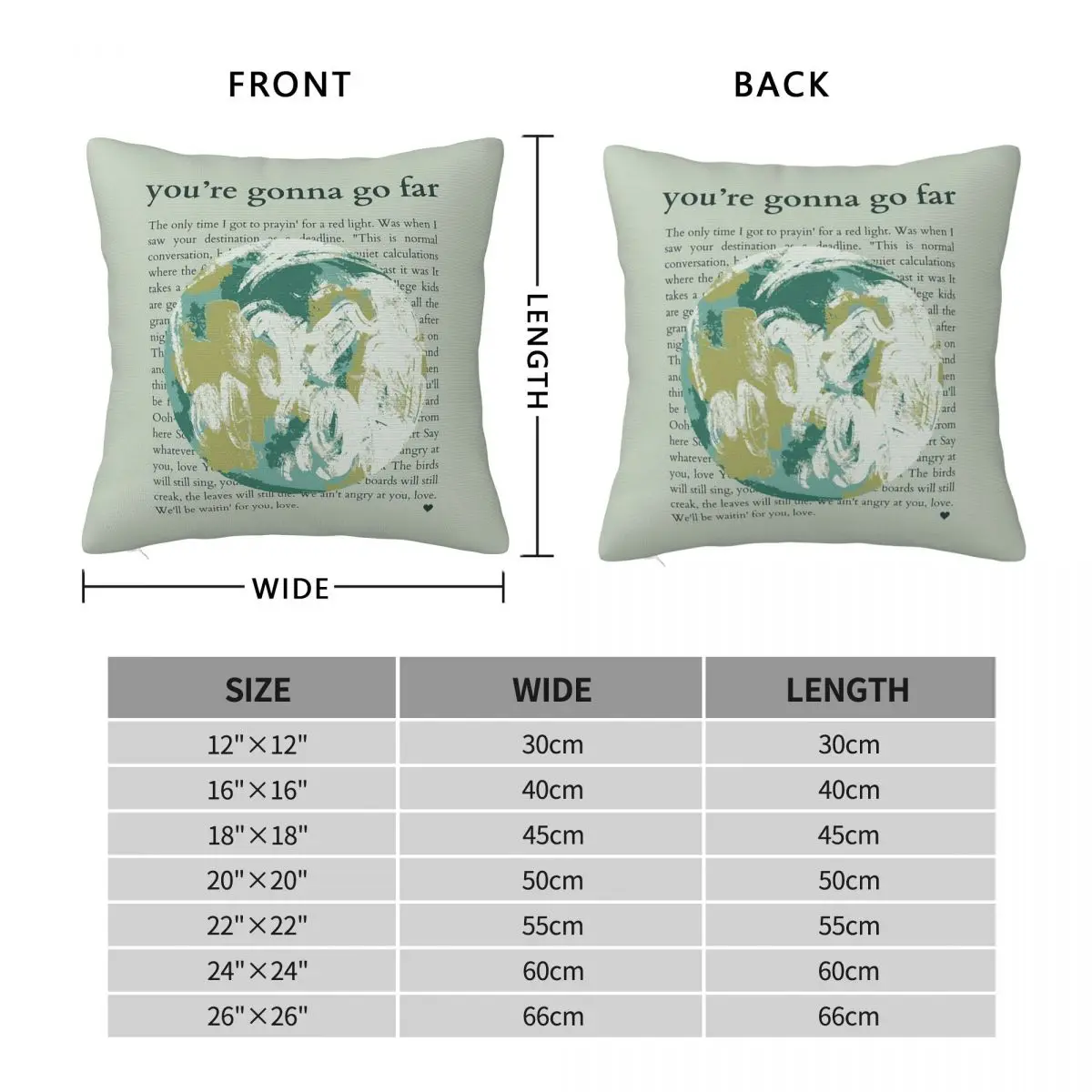 You're Gonna Go Far Square Pillowcase Polyester Linen Velvet Pattern Zip Decor Throw Pillow Case Home Cushion Cover