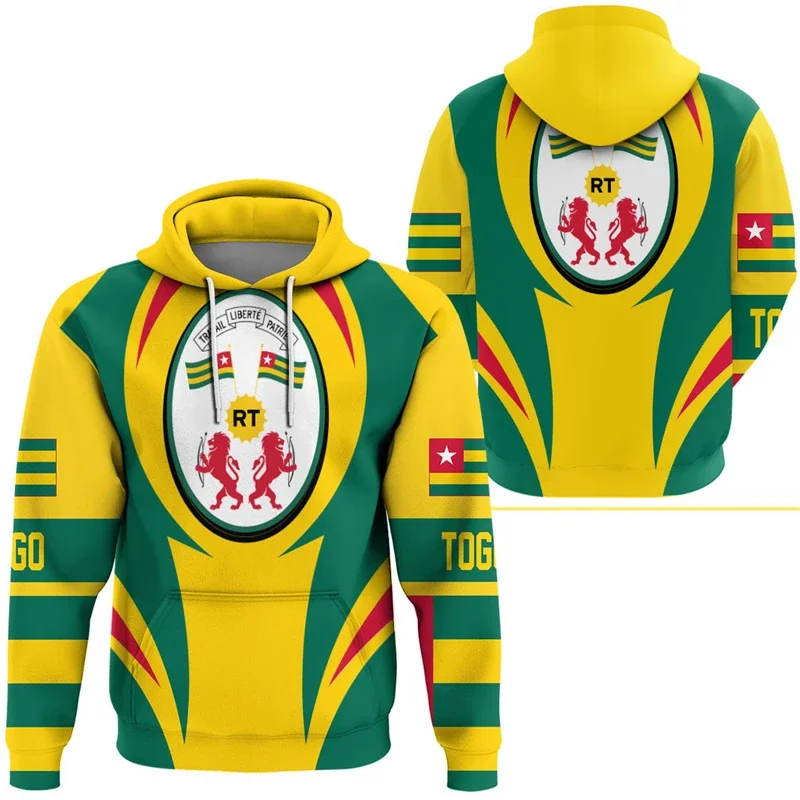 Africa Togo Map Flag 3D Printed Hoodies For Men Clothes TG Patriotic Tracksuit National Emblem Graphic Sweatshirts Male Tops