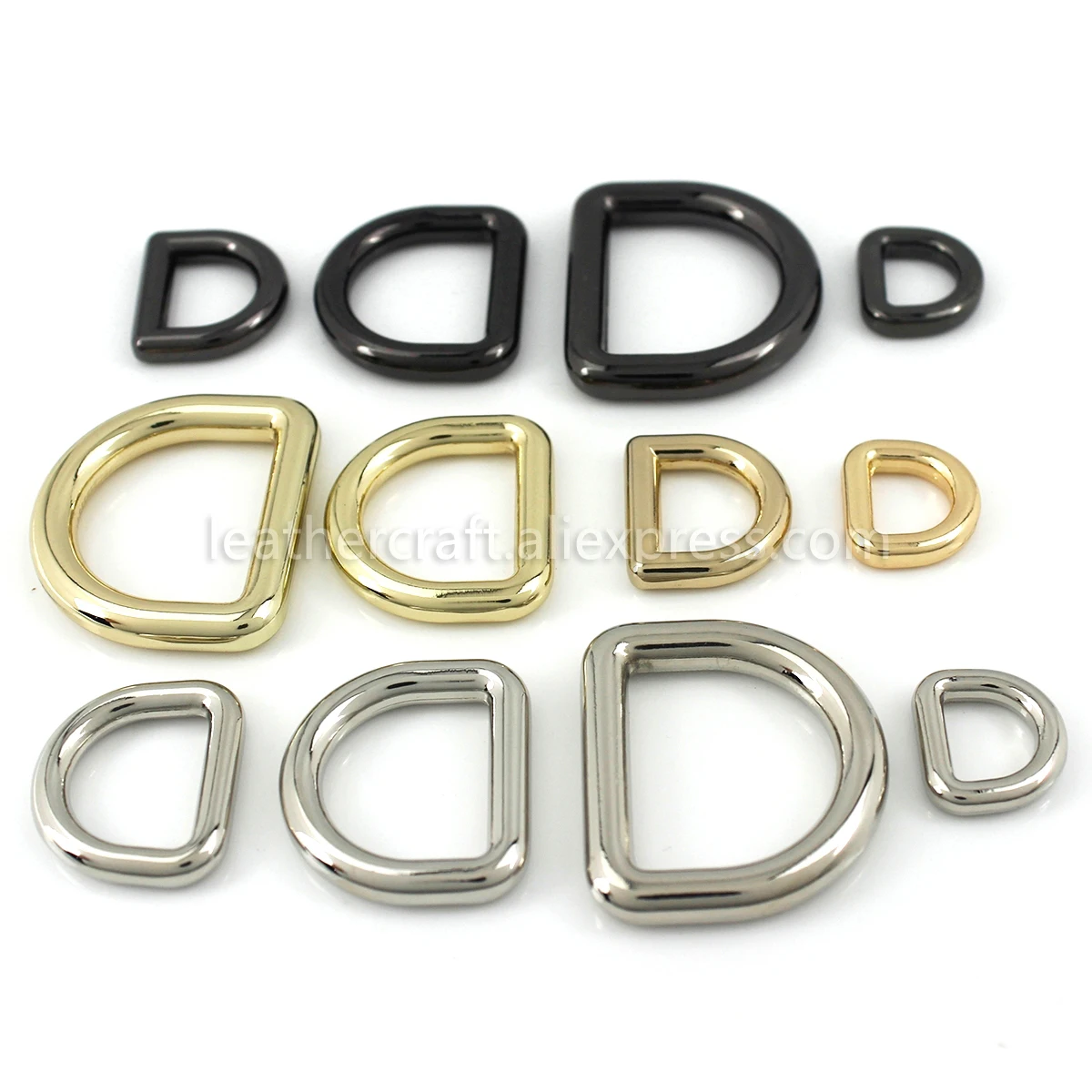 2pcs Metal Mold Cast D-ring Buckle Loops for Webbing Leather Craft Bag Strap Belt Buckle Garment DIY Accessory 10/13/16/19/24mm