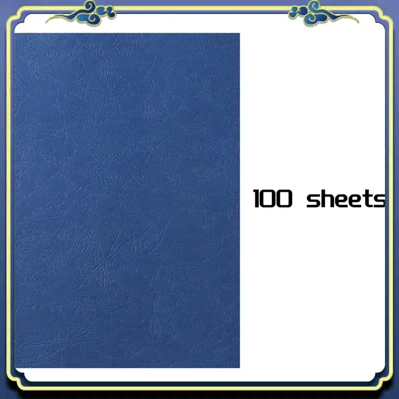 Capa de encadernação com textura de couro A4 portátil 8,27X11,69 polegadas Capa de encadernação de couro para apresentação Azul marinho