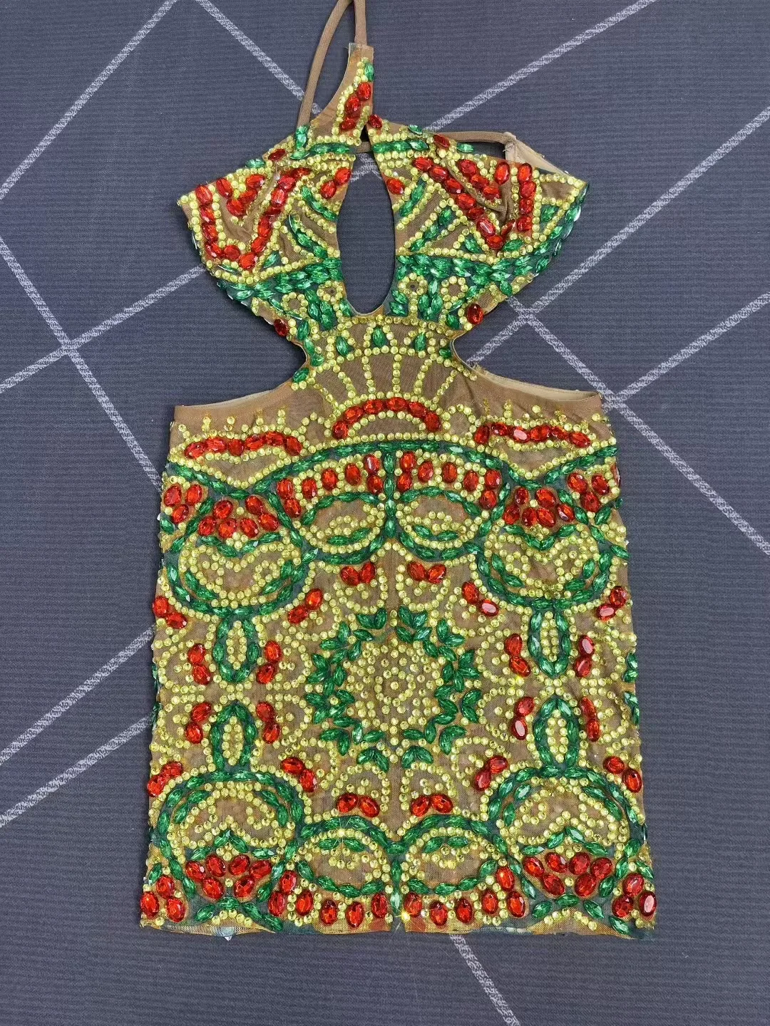 سباركلي الراين مثير قطع شبكة انظر من خلال فستان قصير المرأة الفاخرة عيد ميلاد فساتين الحفلات المسائية ملهى ليلي المرحلة الزي