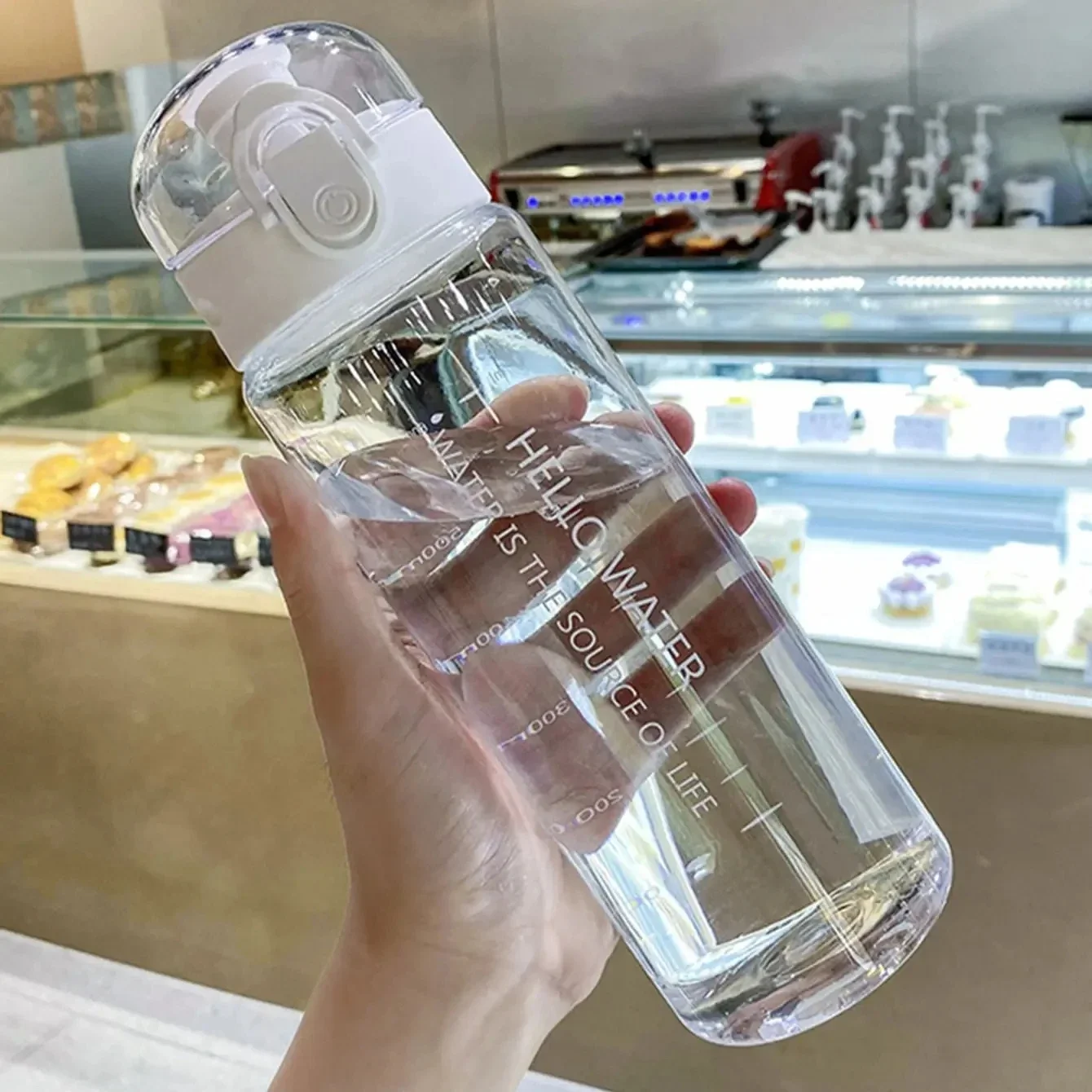 1pc-Summer Sports Water Cup, Large Capacity Portable Plastic Cup, High Temperature Resistant Simple Anti-fall Water Bottle view 2
