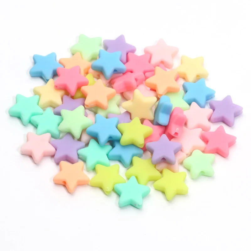 30pcs 10Color Macaron Color Star Beads Matte Spacer Acrylic Beads For Jewelry Making Diy Bracelet Necklace Earrings Craft 13mm