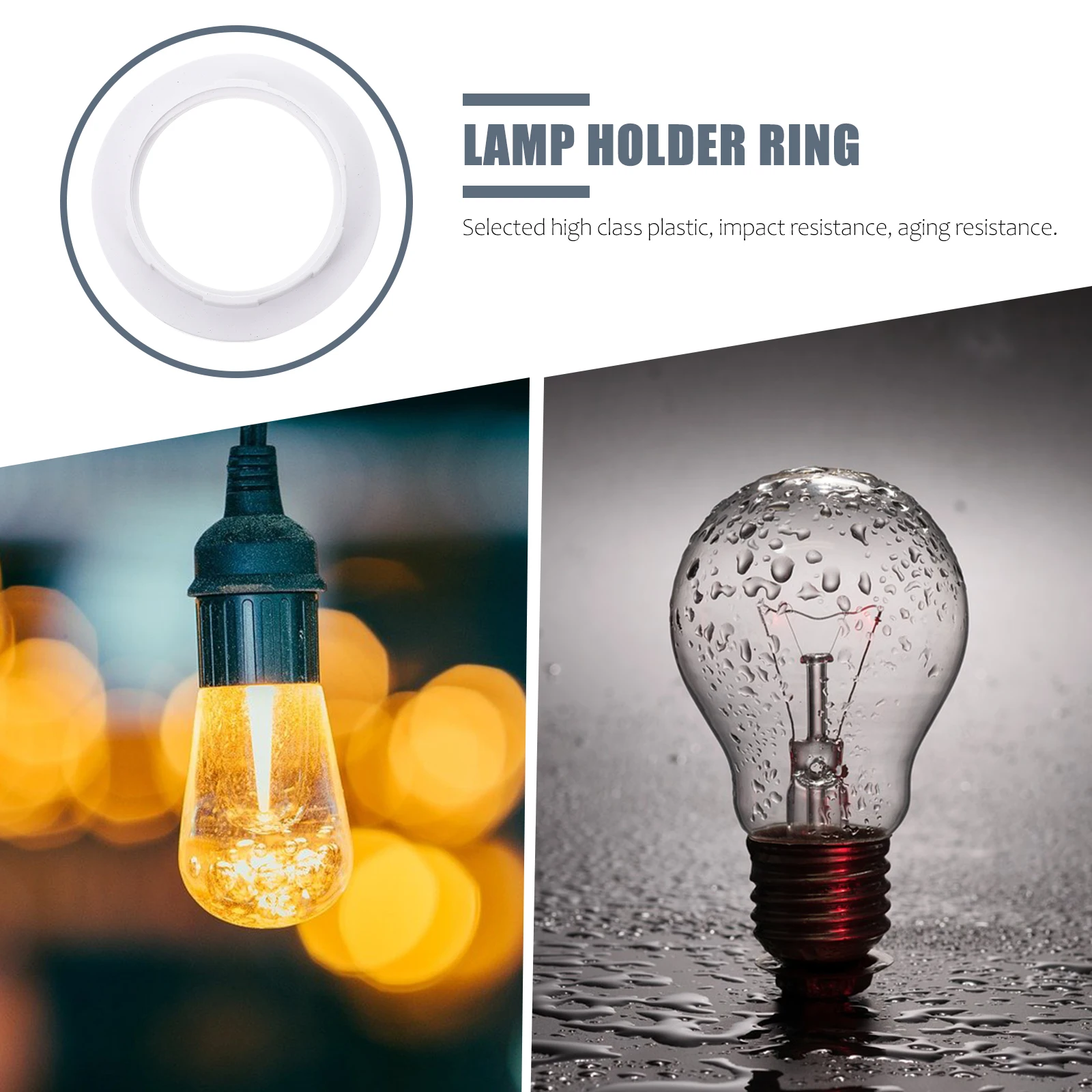 

10 Pcs E27 Lamp Holder Fixing Ring Safe Accessory Base Light Fixator Thread Practical Fixer Plastic