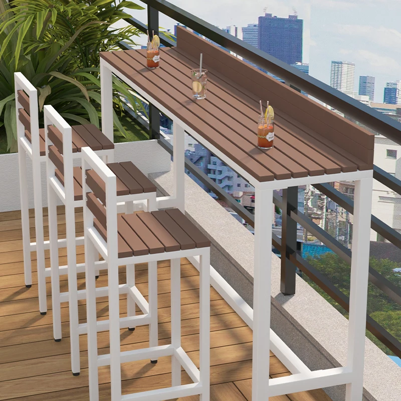 

Уличная перегородка, водонепроницаемый солнцезащитный барный стол, высокий столик для двора под открытым небом, магазин чая с молоком, кафе, комбинация стола и стула на открытом воздухе