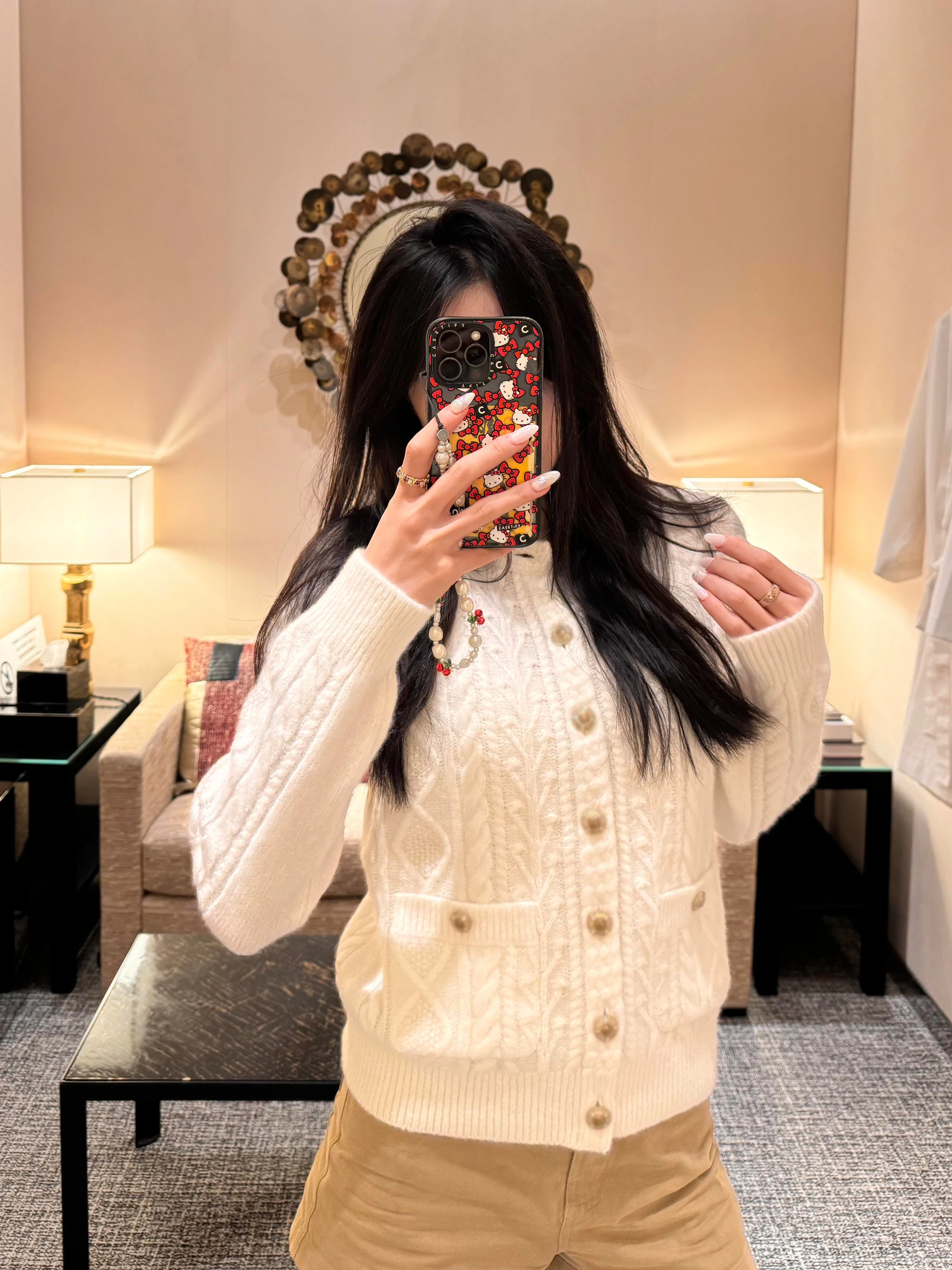 

Korean Sle Loose Soft Knitted Twist Sweater Women's Cardigan Coat Casual Daily Long Sve round Ne Polyester Fiber