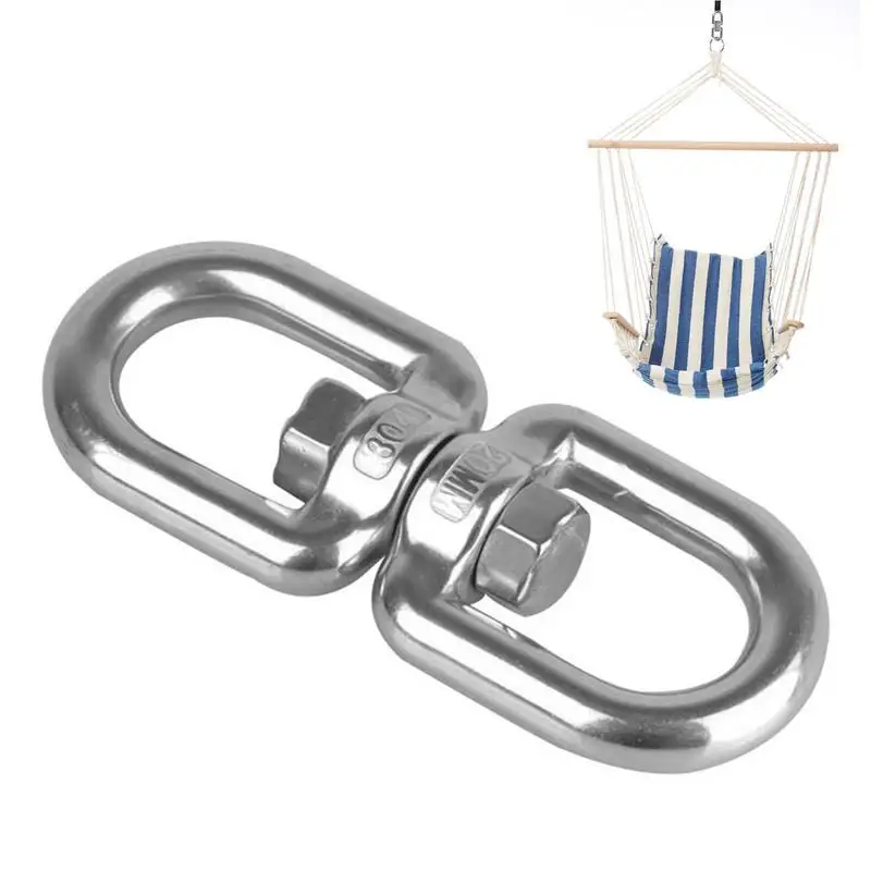 Double Ended Swivel Eye Hook Ring Connector For Hanging Chair Swing Sand Bag Hanging Basket Yoga Hammock 304 Stainless Steel ﻿