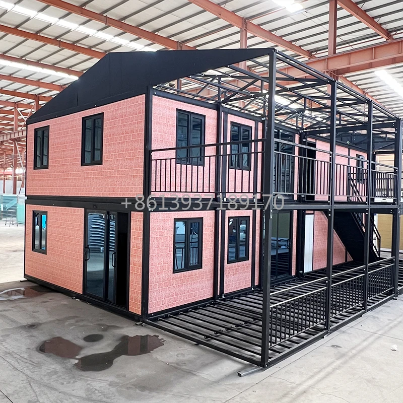 Luxury 2 Story Prefab Villa Modular Prefabricated Shipping Container House with Living Room for Shops Hotels and Tiny Homes