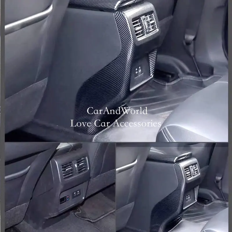 

Carbon Fiber Rear Air Condition Outlet Vent Frame Cover Trims For Nissan X-Trail T33 Rogue Qashqai J12 2021-2025 Car Accessories