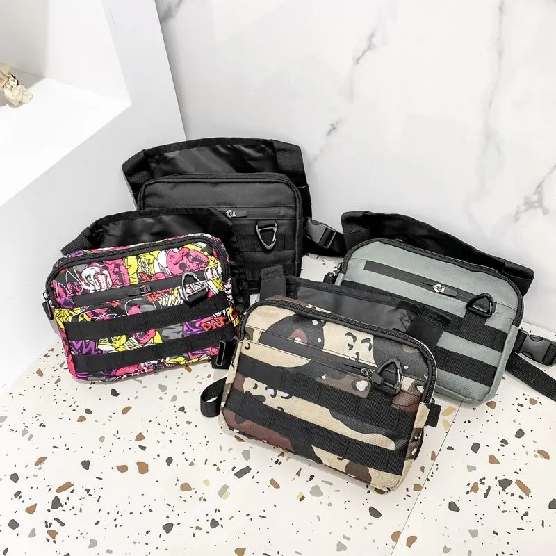 Hip-hop streetwear peito rig saco unisex saco de peito esporte armazenamento colete mochilas multi-funcional saco de cintura com fivela triangular