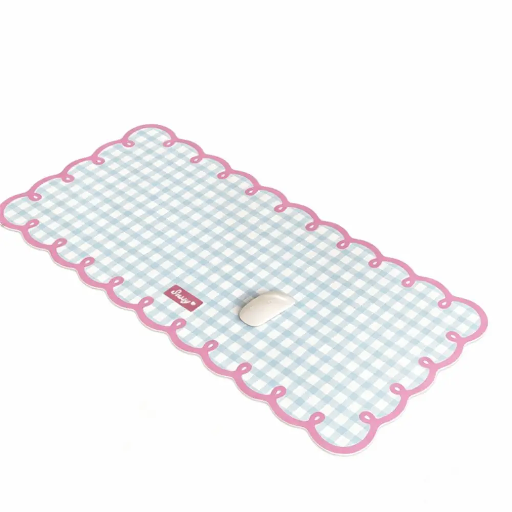 E-Sports Extra Large Mouse Pad Non Slip Plaid Pattern Computer Desk Mat Thickened PVC Keyboard Pad Household Use
