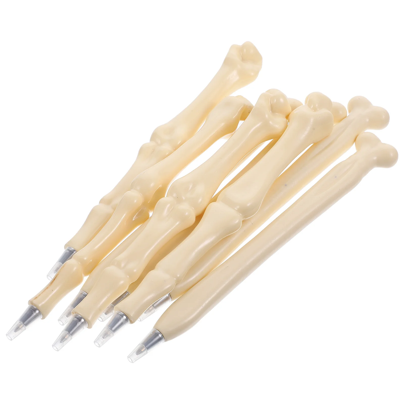 8 Pcs Stationery Novelty Shape Pens Beige Ballpoint Bone Design Creative Clean Writing