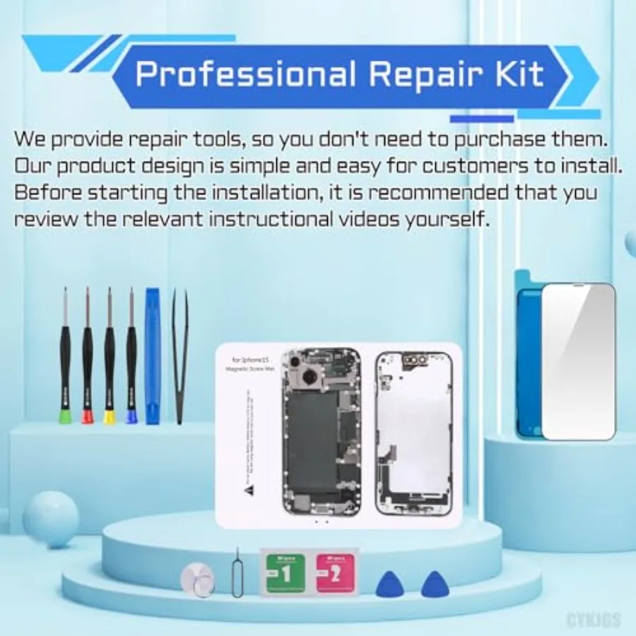 آيفون 15 استبدال الشاشة مع كابل مكبر الصوت 6.1 ثلاثية الأبعاد تعمل باللمس شاشة الكريستال السائل محول الأرقام الجمعية الكاملة إصلاح الزجاج الأمامي Amb