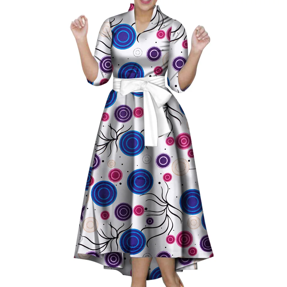 Fashion Ankara Maxi Long Dress Women Party Printed Mermaid Long Vintage Retro Large Size African Event Celebrate Gown New