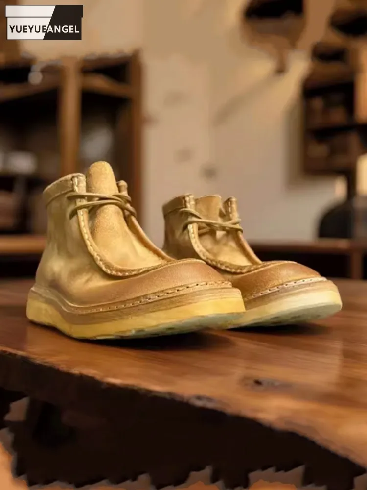 

Мужские демисезонные ботинки из натуральной воловьей кожи, износостойкие мотоциклетные ботинки на среднем каблуке, рабочая обувь, мужская ретро-обувь