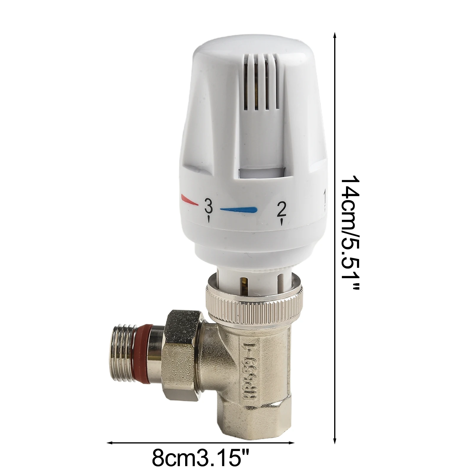 Liquid Filled Thermostatic Radiator Valve Special Angle Design For Underfloor Heating Precise Temperature Regulation White Silve