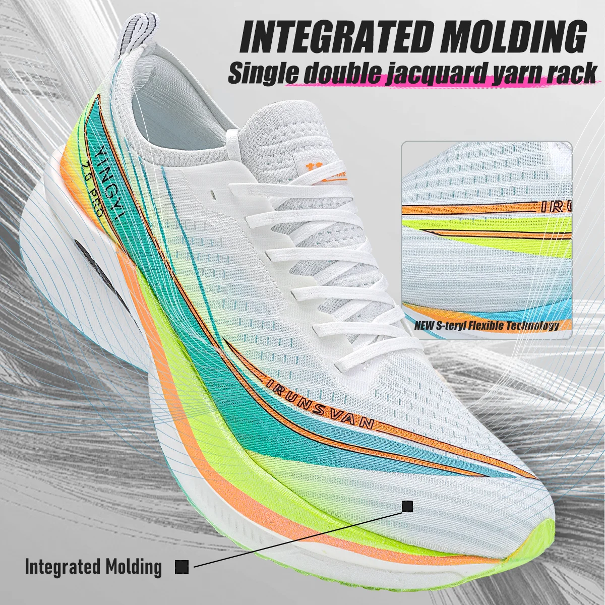 IRUNSVAN SHADOW WING 2.0 PRO 2024 Marathon Air Cushion Men Sports Running Shoes Carbon Plate Trail Running Shoes Lightweight2503