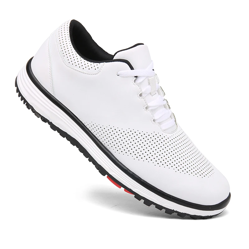 Cross border golf shoes with fixed nails, waterproof and non slip leather, men's outdoor golf training shoes, size 48