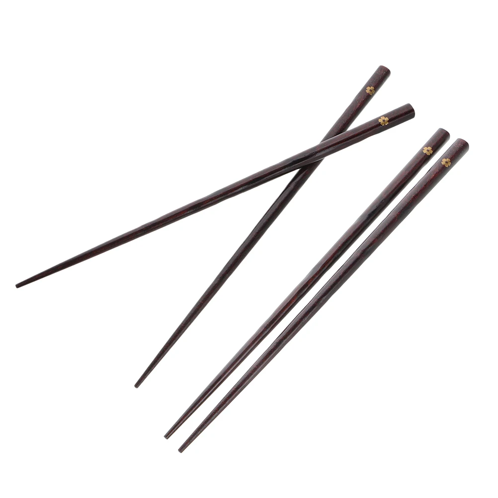 

2 Pairs Long Non-slip Wooden Chopsticks Sakura Multifunctional Chopsticks Dining Japanese Kitchen Multifunctional