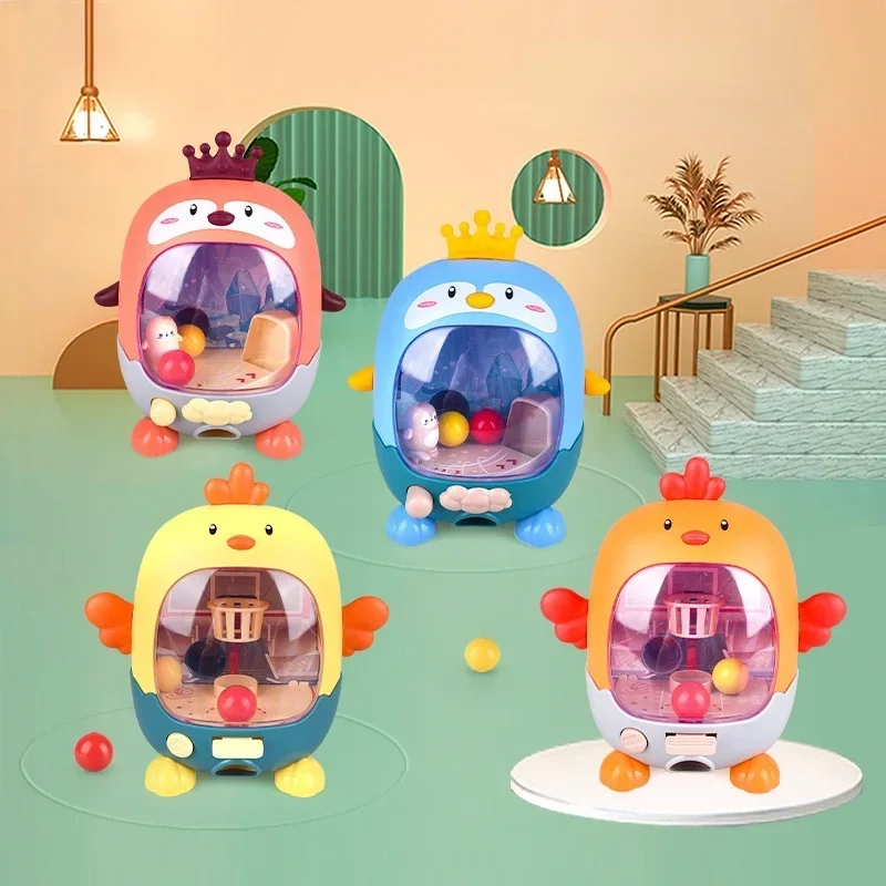 Juguete Montessori de dibujos animados para niños, máquina de tiro de pollo, pingüino, máquina de fútbol, Catapulta de dedo, juguetes educativos, regalos para niños