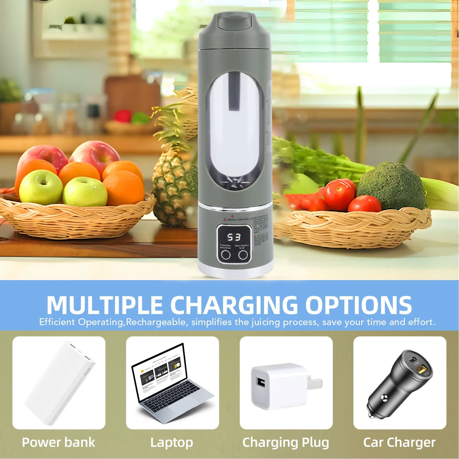 450ML 휴대용 Juicer 컵 홈 오피스를위한 작은 여행 블렌더 USB 충전식 자동 과일 블렌더