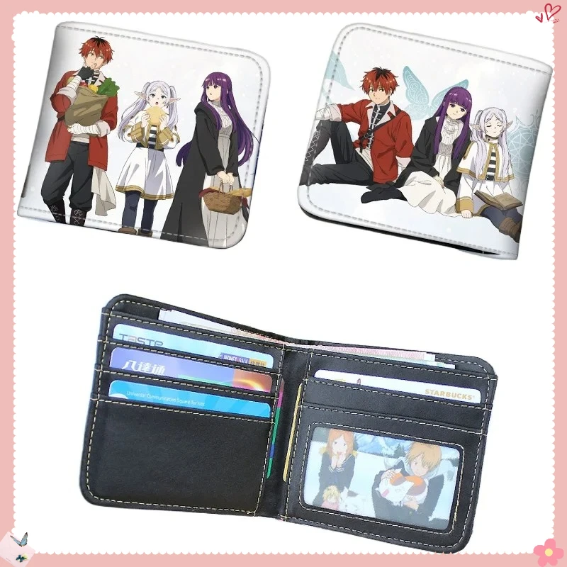 

Anime Frieren: Beyond Journey's End Short PU Leather Wallet Cute Cartoon Girls Folding Purse Gift for Manga Fans