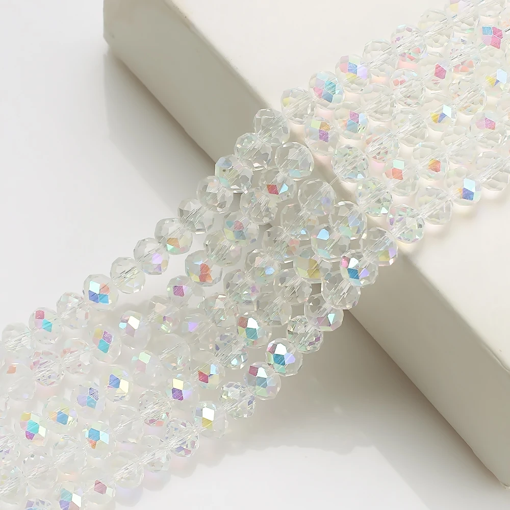 Österreichische Kristall Regenbogen AB Glas Perlen 4/6/8Mm Transparent Mit Loch Lose Perlen Für Diy schmuck Machen Armband Handwerk Liefert