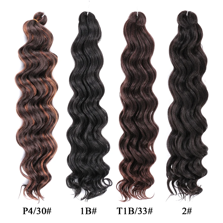 Soft Ocean Wave Crochet Hair Extensions 20 Inch Long Deep Wave Braiding Hair Synthetic Curly Freetress Water Wave Braiding Hair