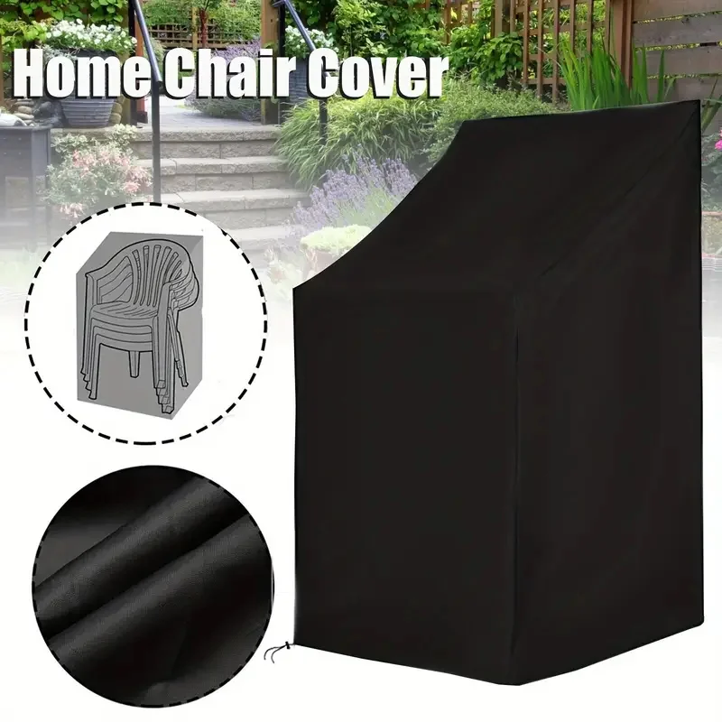 

1/2pcs Patio Stacking Chair Covers Stacked Chair Dust Cover with Storage Bag Oxford Cloth Outdoor Garden Stacking Chair Covers