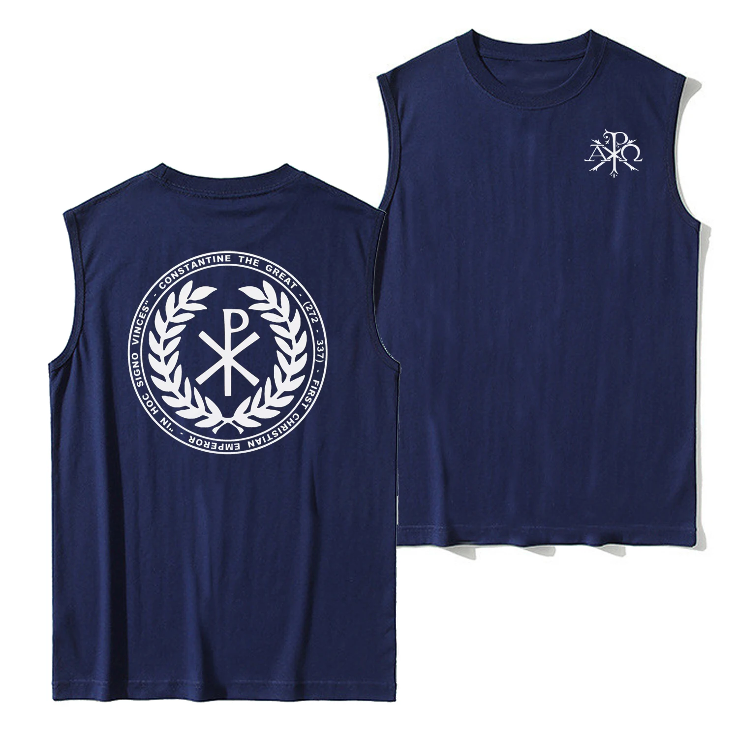 Constantine The Great Chi Rho Cross Laurel Seal Vest New 100% Cotton O-Neck Summer Casual Mens Tank Top Sleeveless T-shirt