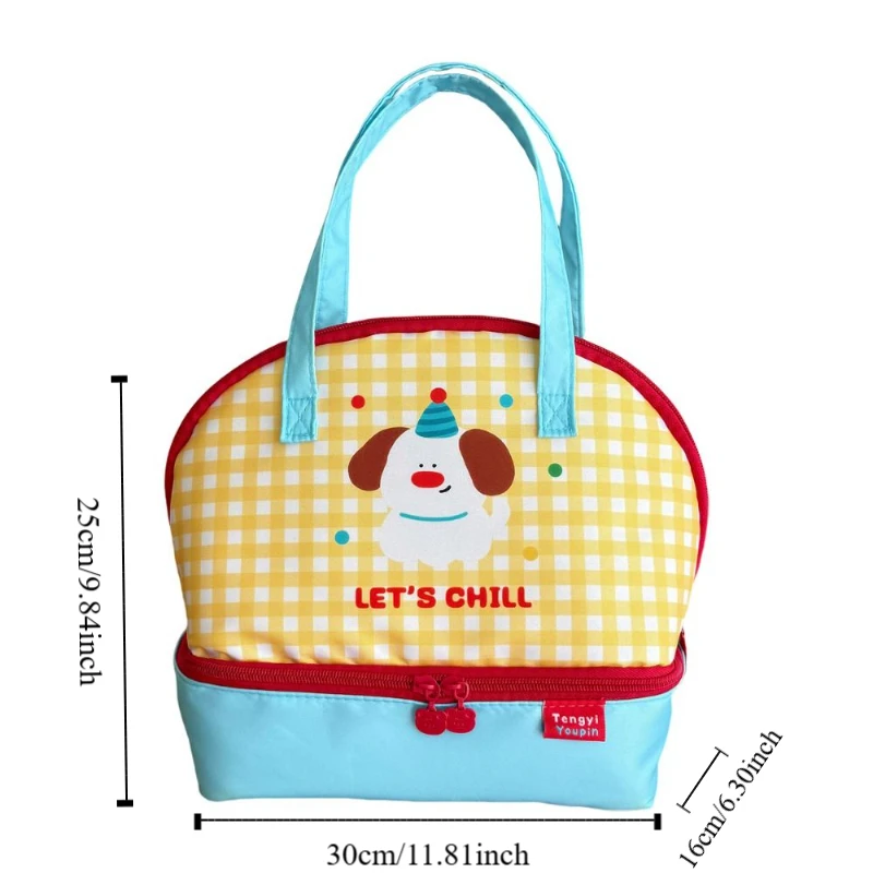 Cartoon Cartoon Cat Lunch Bag Large Capacity Insulated Tote Bag Korean Style Handbag Handheld Bag Lightweight Small Tote Bag
