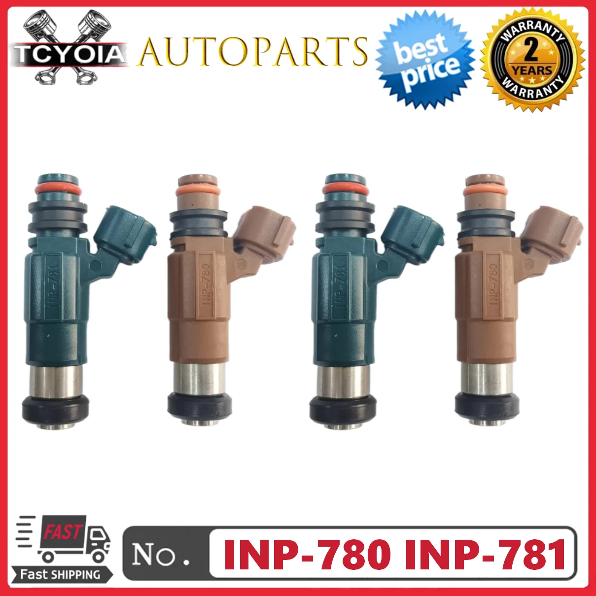 

4pcs INP-780 FP35-13-250 INP-781 FP33-13-250 Fuel Injectors For Mazda 626 2.0L l4 2000-2002 Protege 1.8L l4 1999-2000