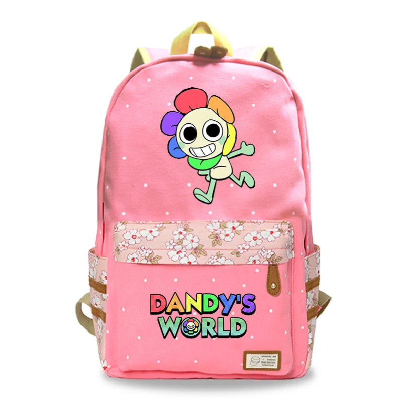 Neue Dandy's World Leinwand Floral Kinder Rucksack Mode Schule Rucksack Mädchen Große Kapazität Reise Schulter Bookbag Geschenk