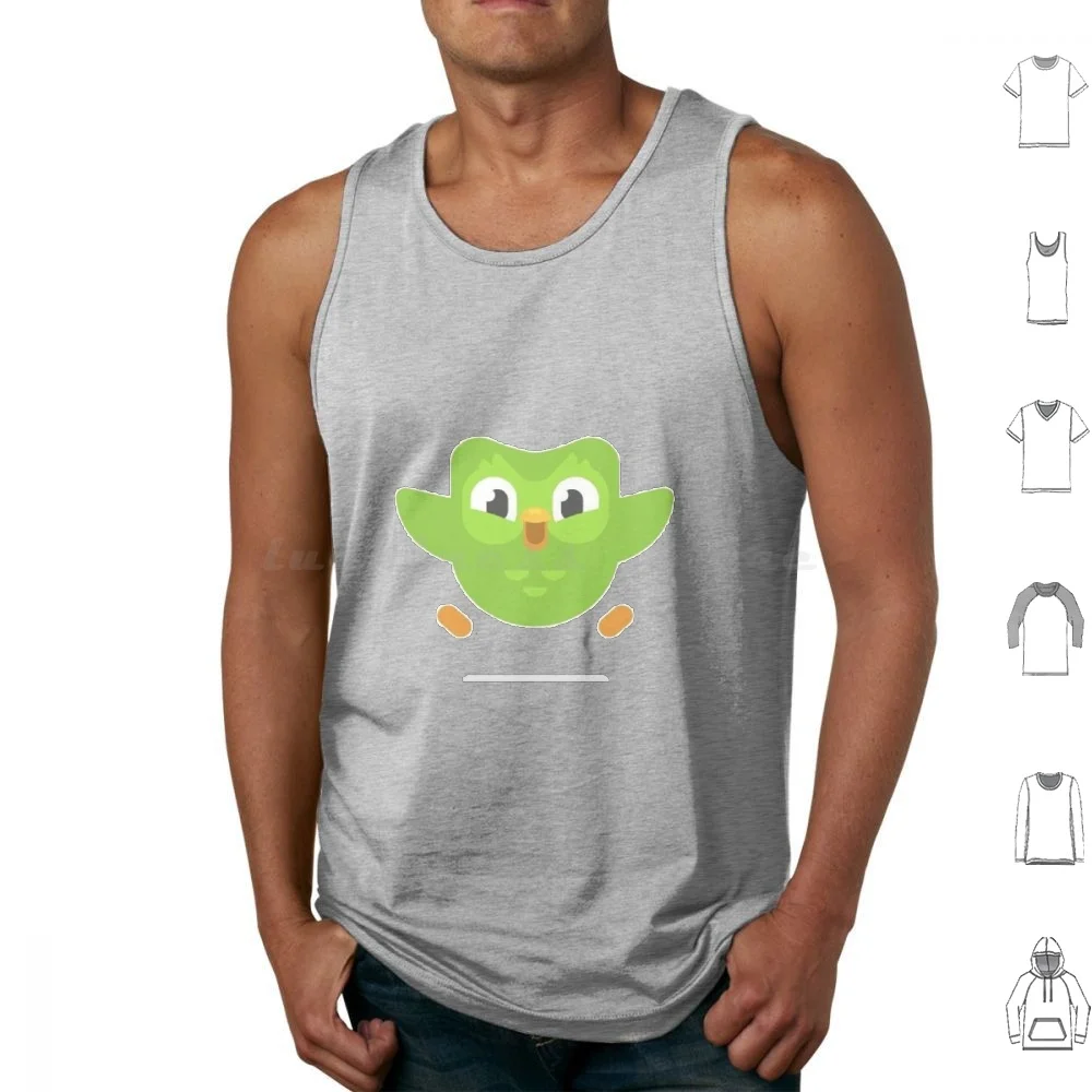 Cute Duolingo Bird T-Shirt Tank Tops Print Cotton Duolingo Owl Duolingo Duolingo Bird Duolingo Language Learner