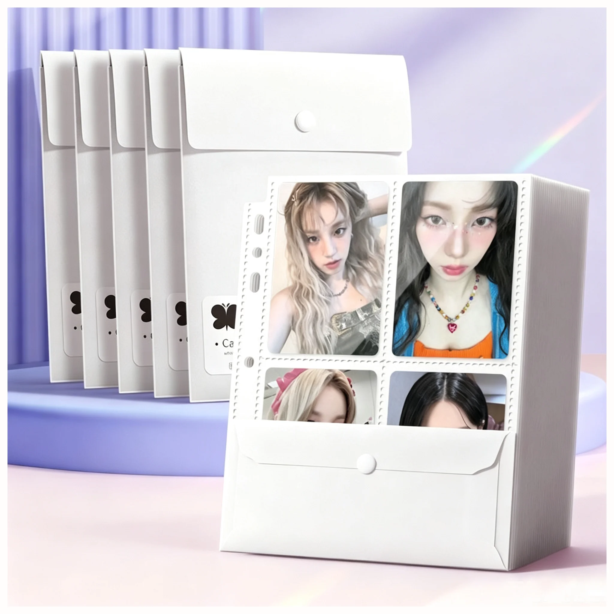 Kpop Photocard Sleeves PVC Acid Free for A5/A4 Binder Photo Album Sheets Plastic Binder Refill Pages PP 4/9 Pockets Card Sleeves