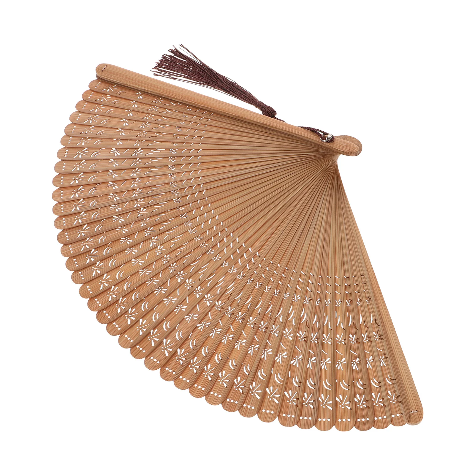 

Compact Bamboo Folding Fan Handheld Wood Fans for Women Vintage Chinese Style Cool Accessory for Hot Weather Outdoor Events