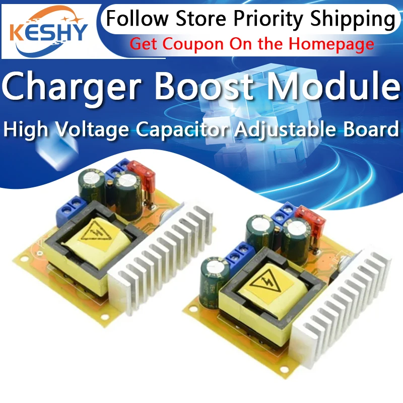 DC-DC High Voltage Capacitor Charging Step Up Boost Module DC 8-32V to 45V-390V ±45-390V Converter Board Adjustable Regulator