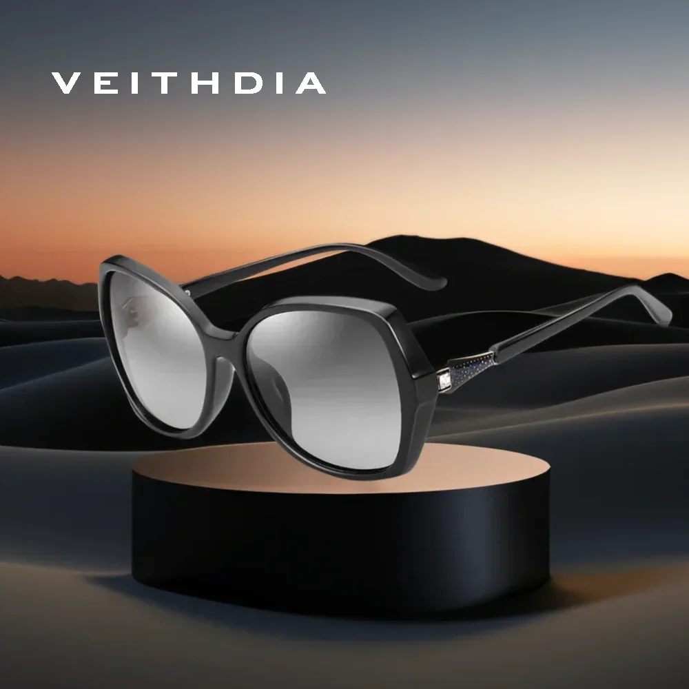 VEITHDIA ماركة النظارات الشمسية الاستقطاب UV400 عدسة النظارات الشمسية مصمم خمر السيدات فراشة نظارات الموضة للإناث FA73026